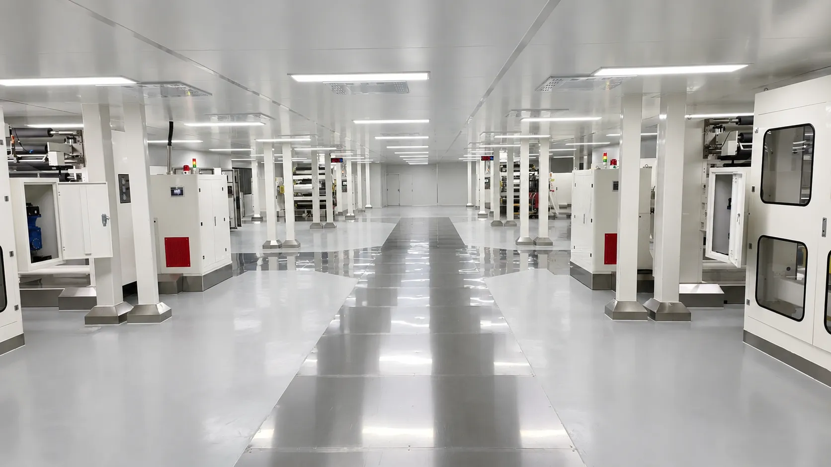 Tidens clean room production floor — fluorosilicone release liner manufacturing